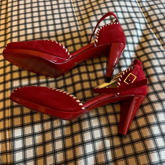 New without tags suede leather shoes with ankle strap size 8 - Picture 3 of 7